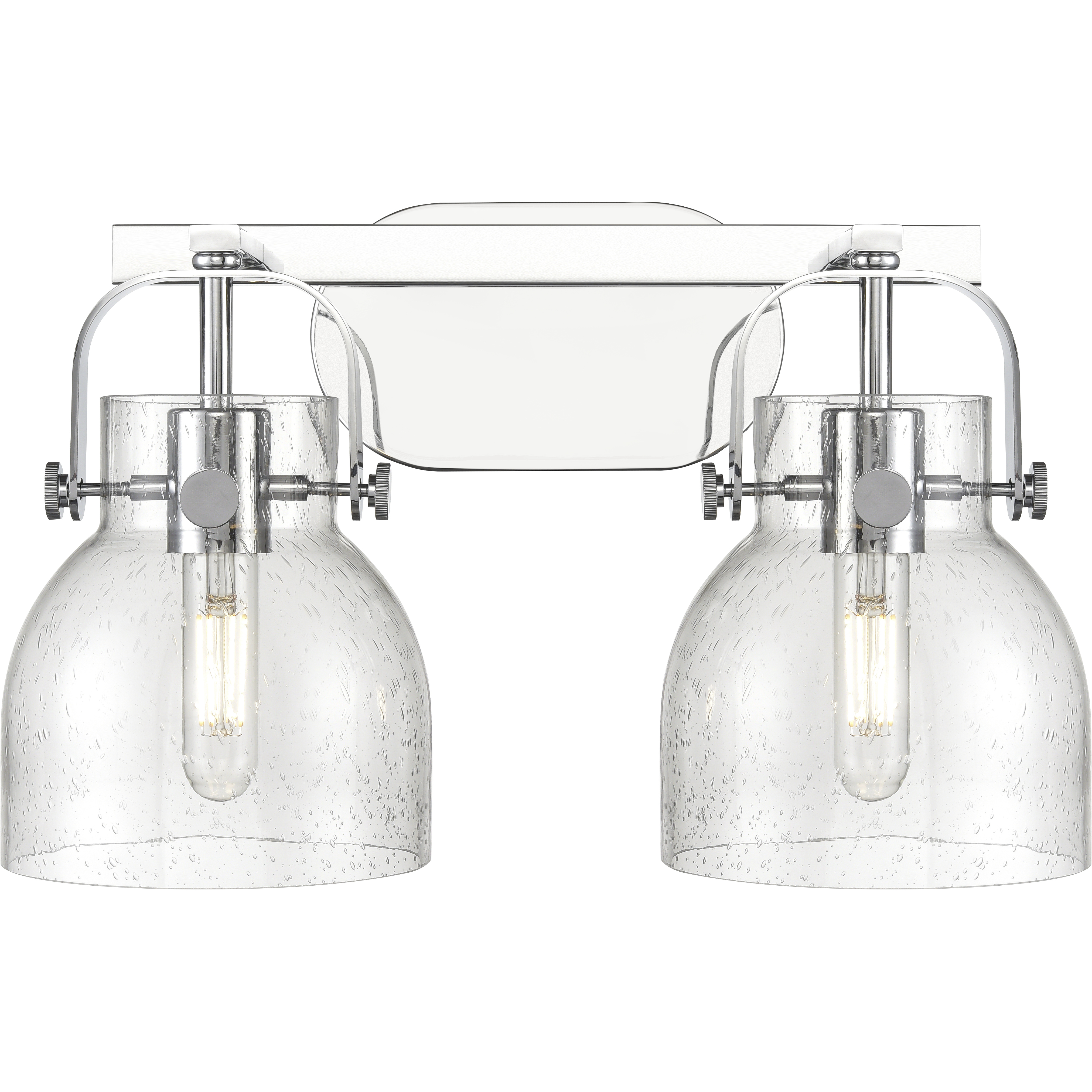 Pilaster II Bell 2 Light 17 inch Polished Chrome Bath Vanity Light Wall Light in Seedy Glass