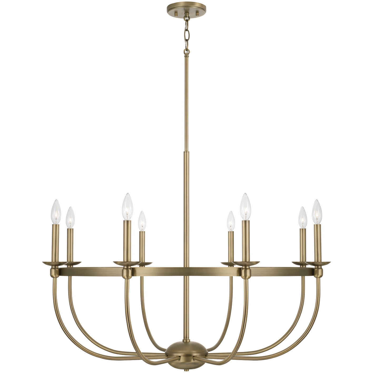 Rylann 8 Light 38 inch Aged Brass Chandelier Ceiling Light