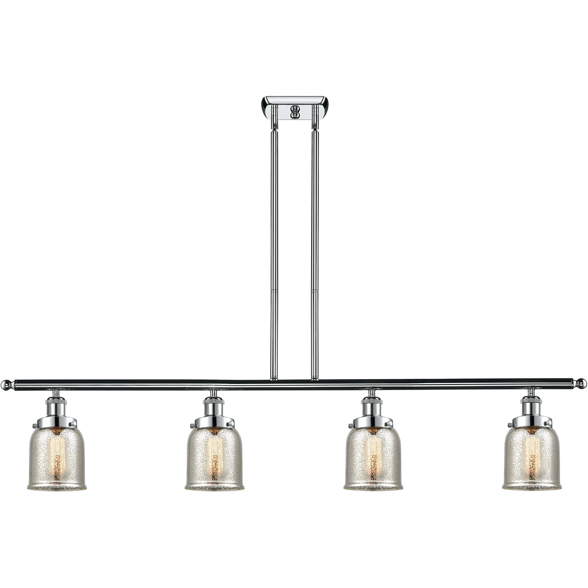 Small Bell 4 Light 48 inch Polished Chrome Island Light Ceiling Light, Ballston