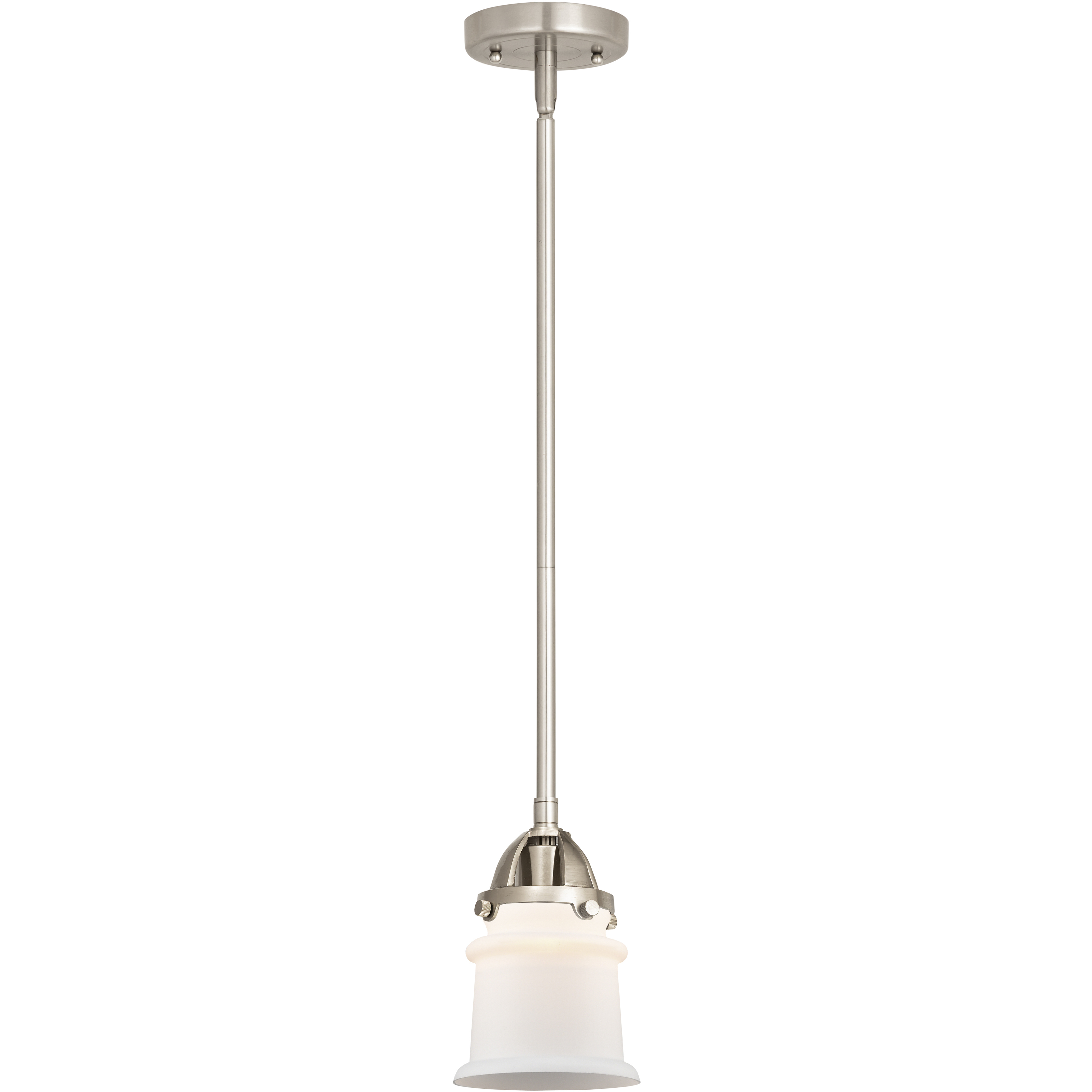 Nouveau 2 Canton 1 Light 5.25 inch Brushed Satin Nickel Mini Pendant Ceiling Light in Incandescent, Matte White