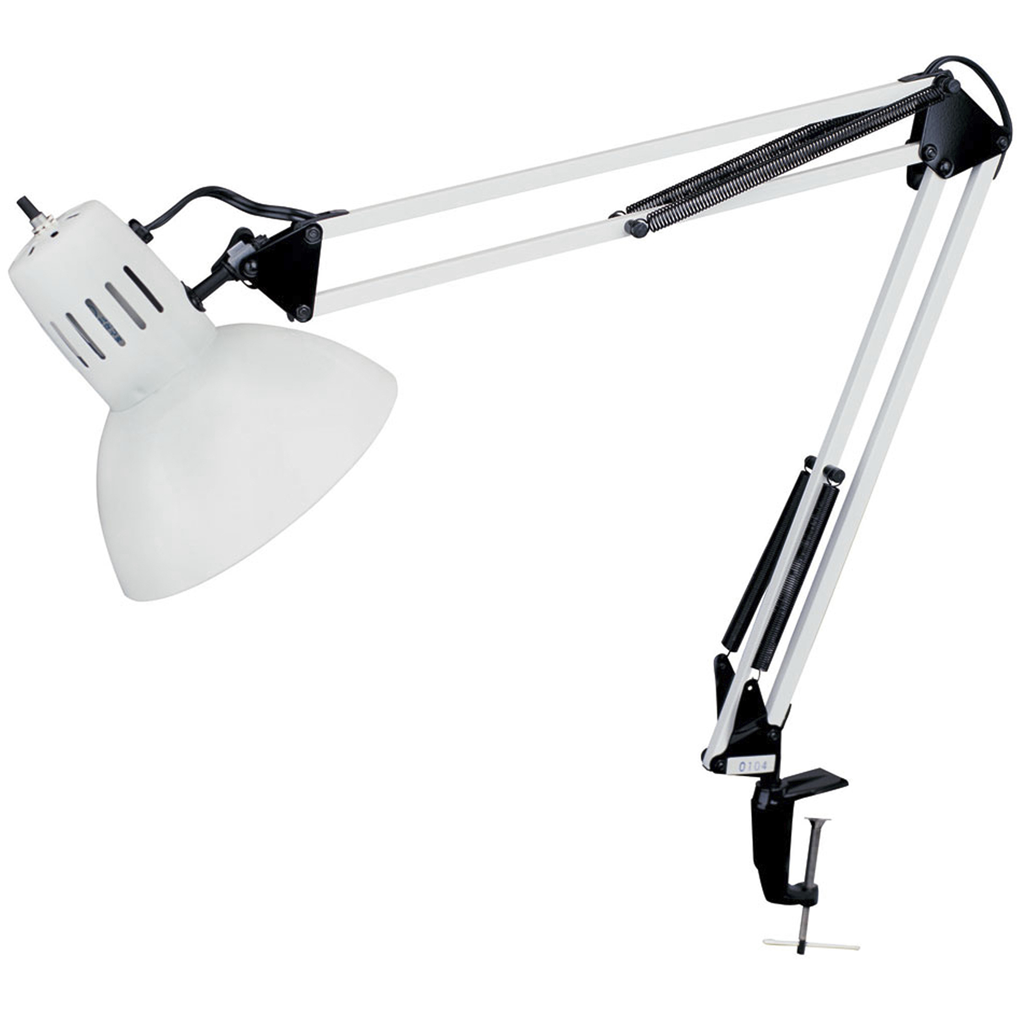 Working/Task Lamps 36 inch 100 watt White Task Table Lamp Portable Light, Spring Balanced Arms