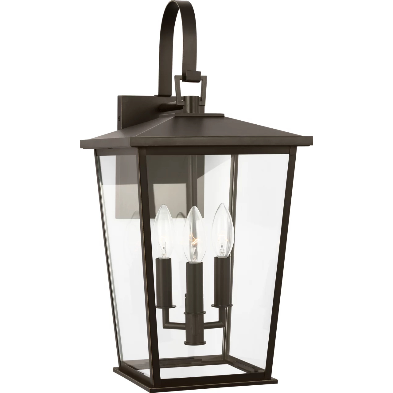 Linton 3 Light 20.25 inch Antique Bronze Outdoor Wall Lantern, Large