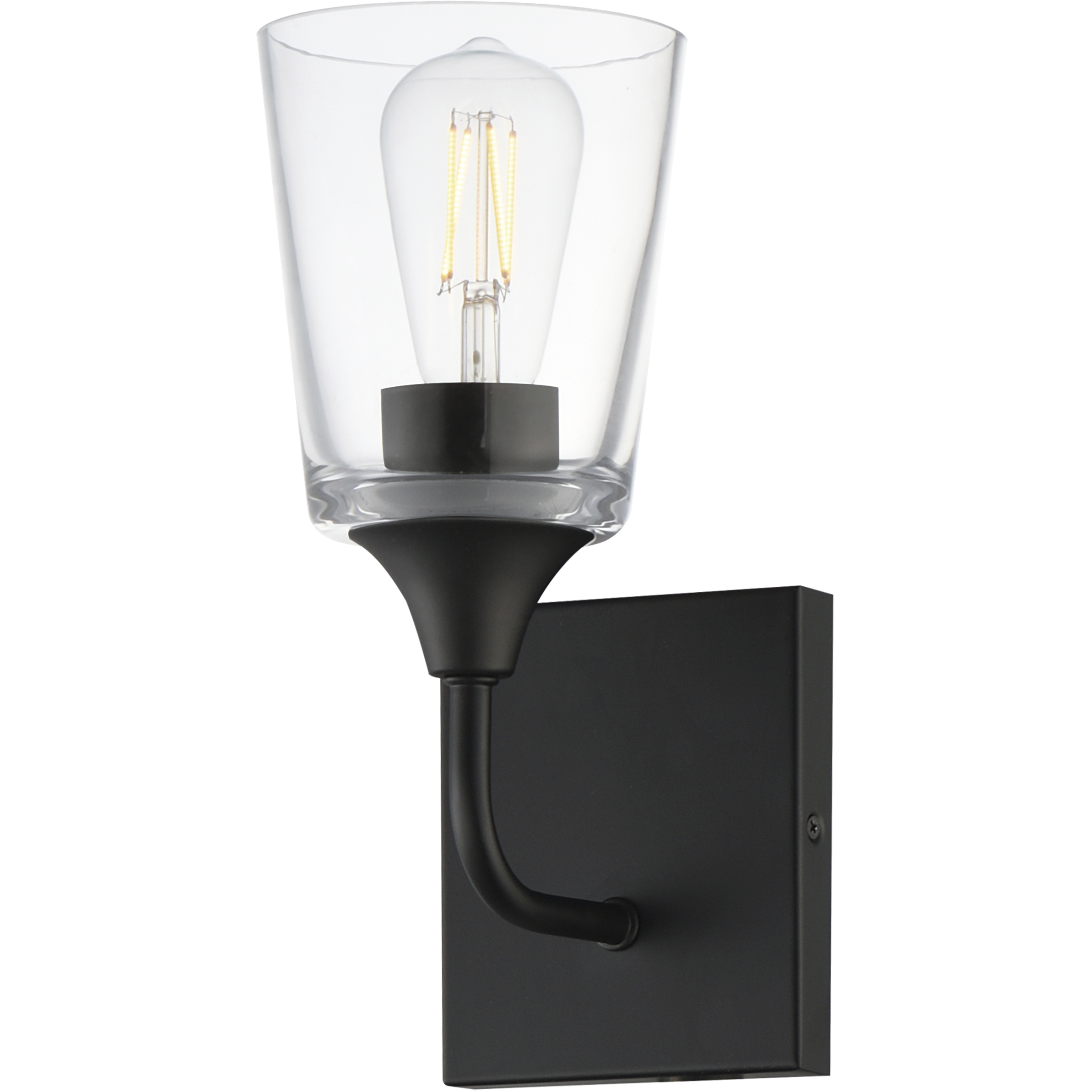 Hudson 1 Light 4.75 inch Black Wall Sconce Wall Light in Clear