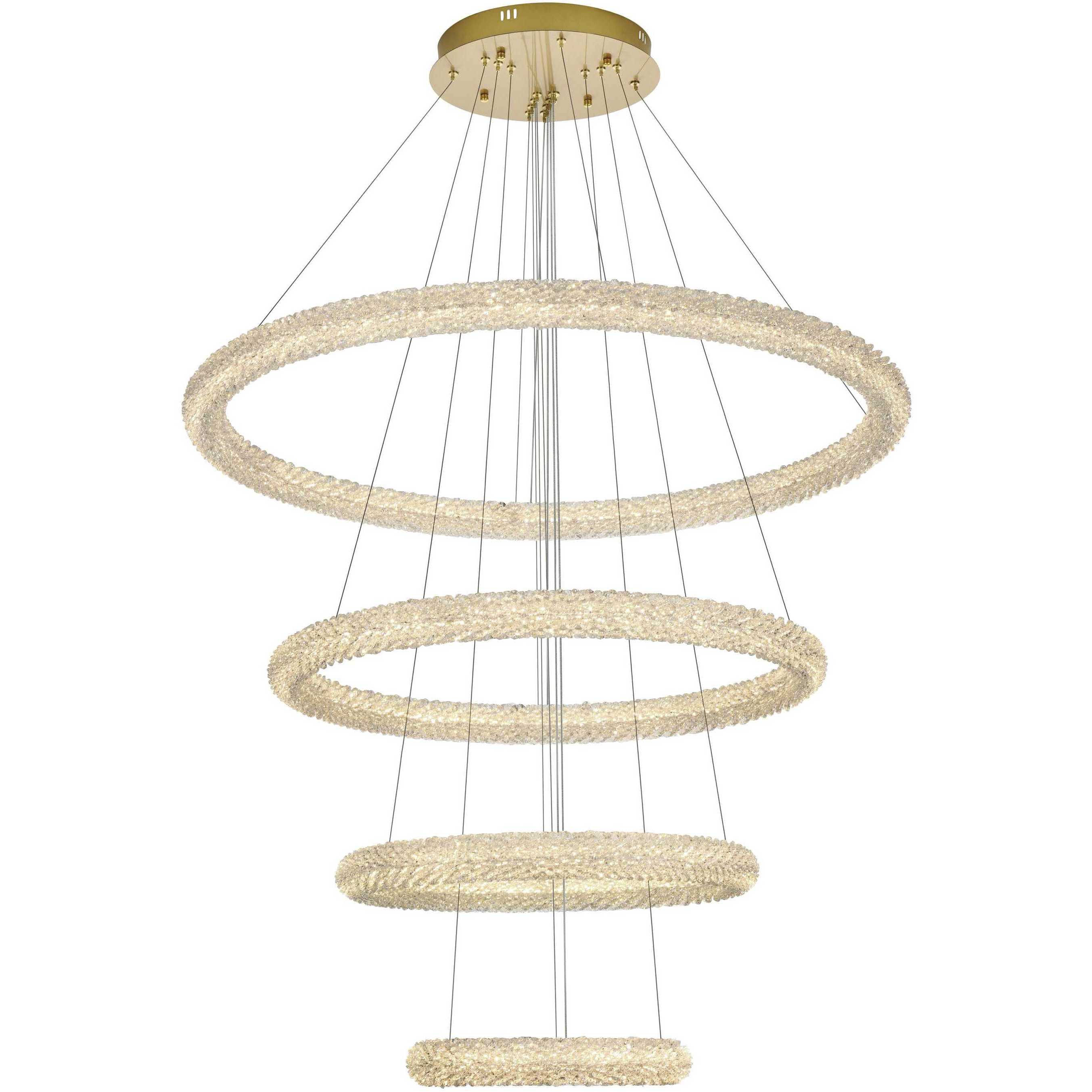 Bowen 4 Light 42 inch Satin Gold Chandelier Ceiling Light
