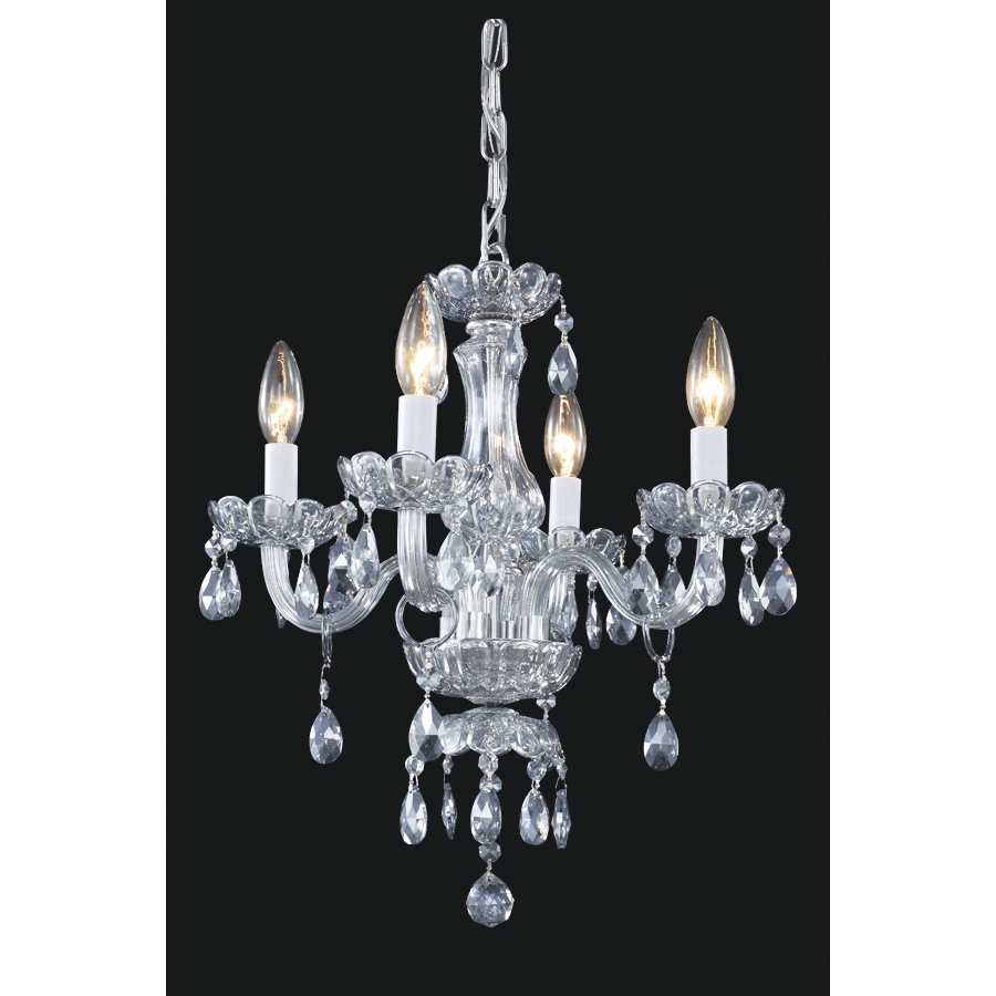 Mini 4 Light 14 inch Silver Chandelier Ceiling Light