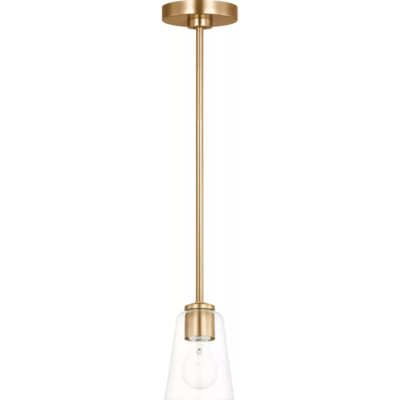 Miles 1 Light 4.5 inch Satin Brass Mini Pendant Ceiling Light