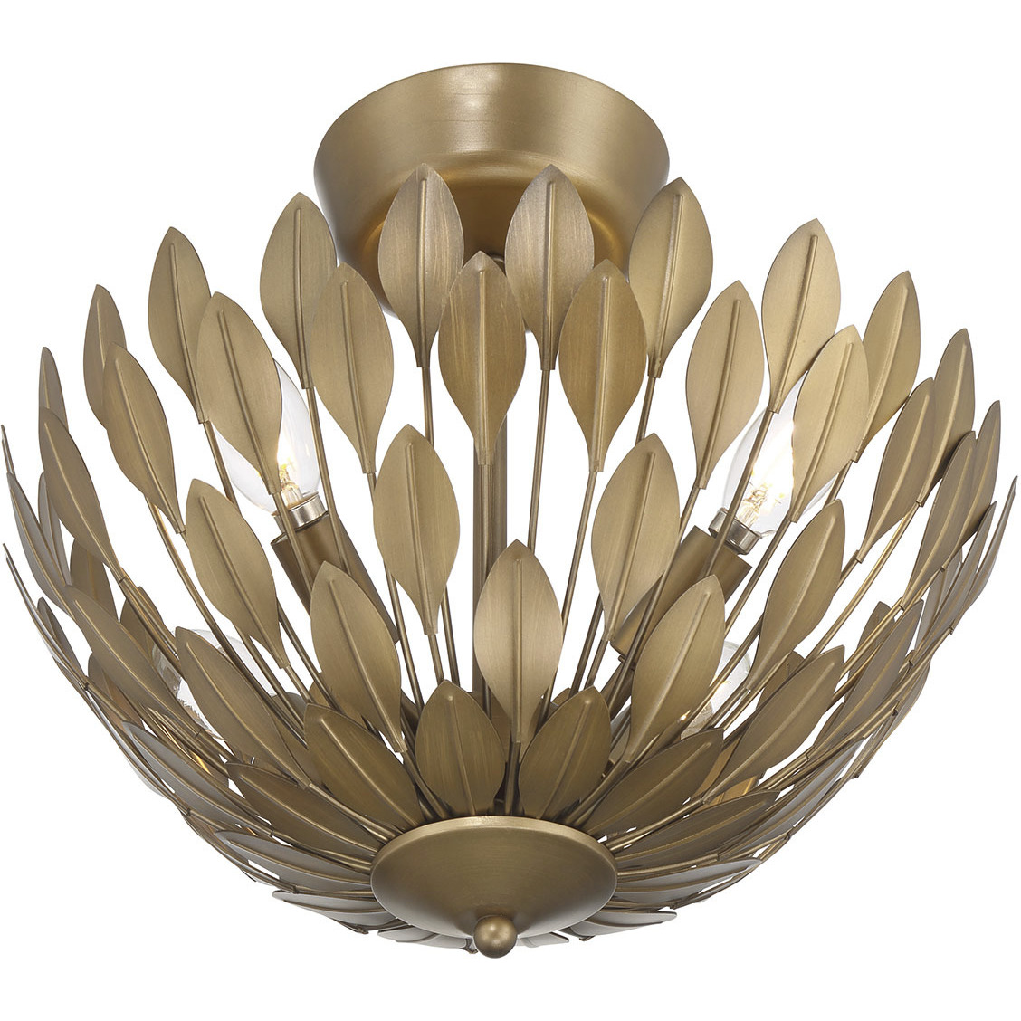 Merylmint 4 Light 15.75 inch Painted Aged Brass Semi-Flush Mount Ceiling Light