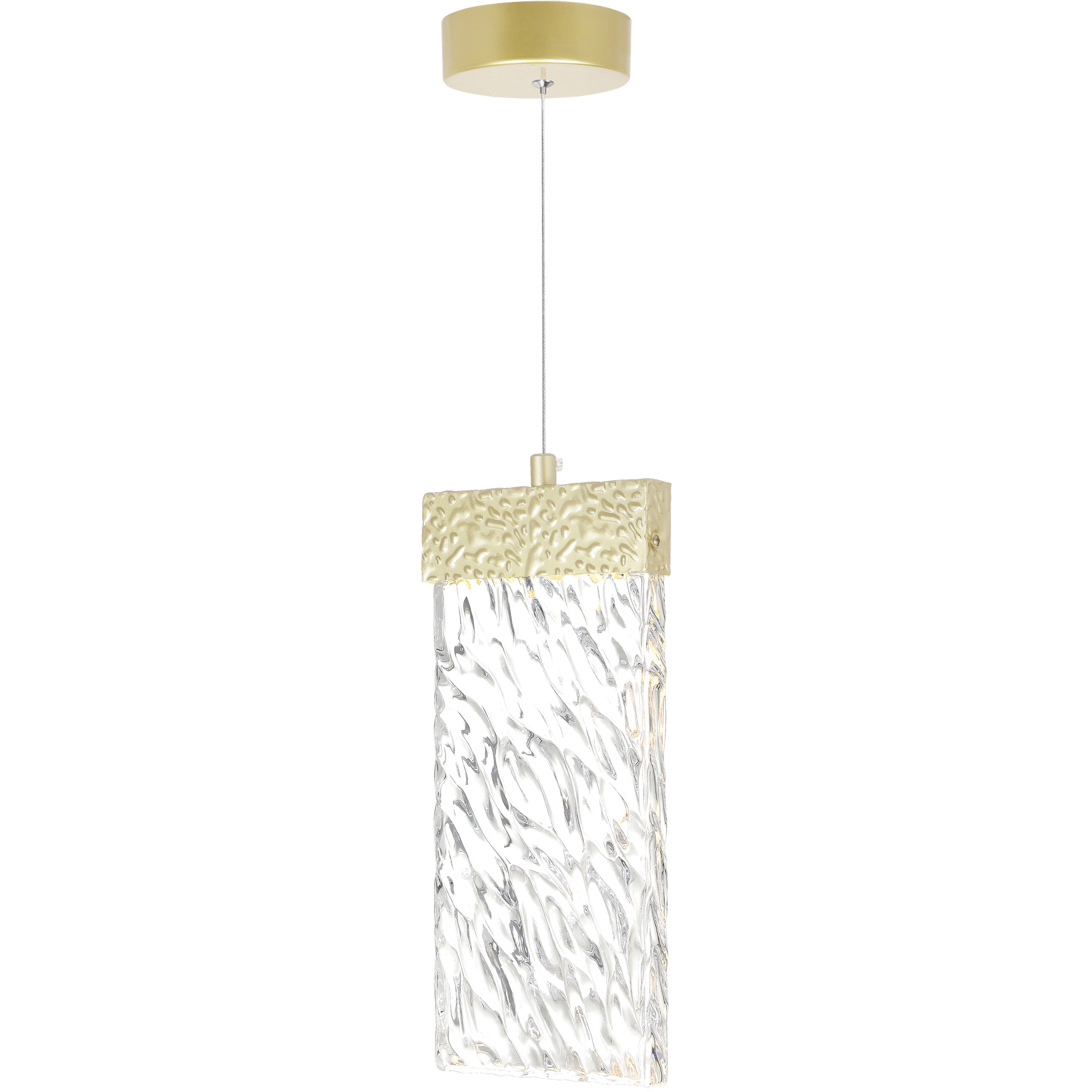 Carolina LED 1 inch Gold Leaf Down Mini Pendant Ceiling Light