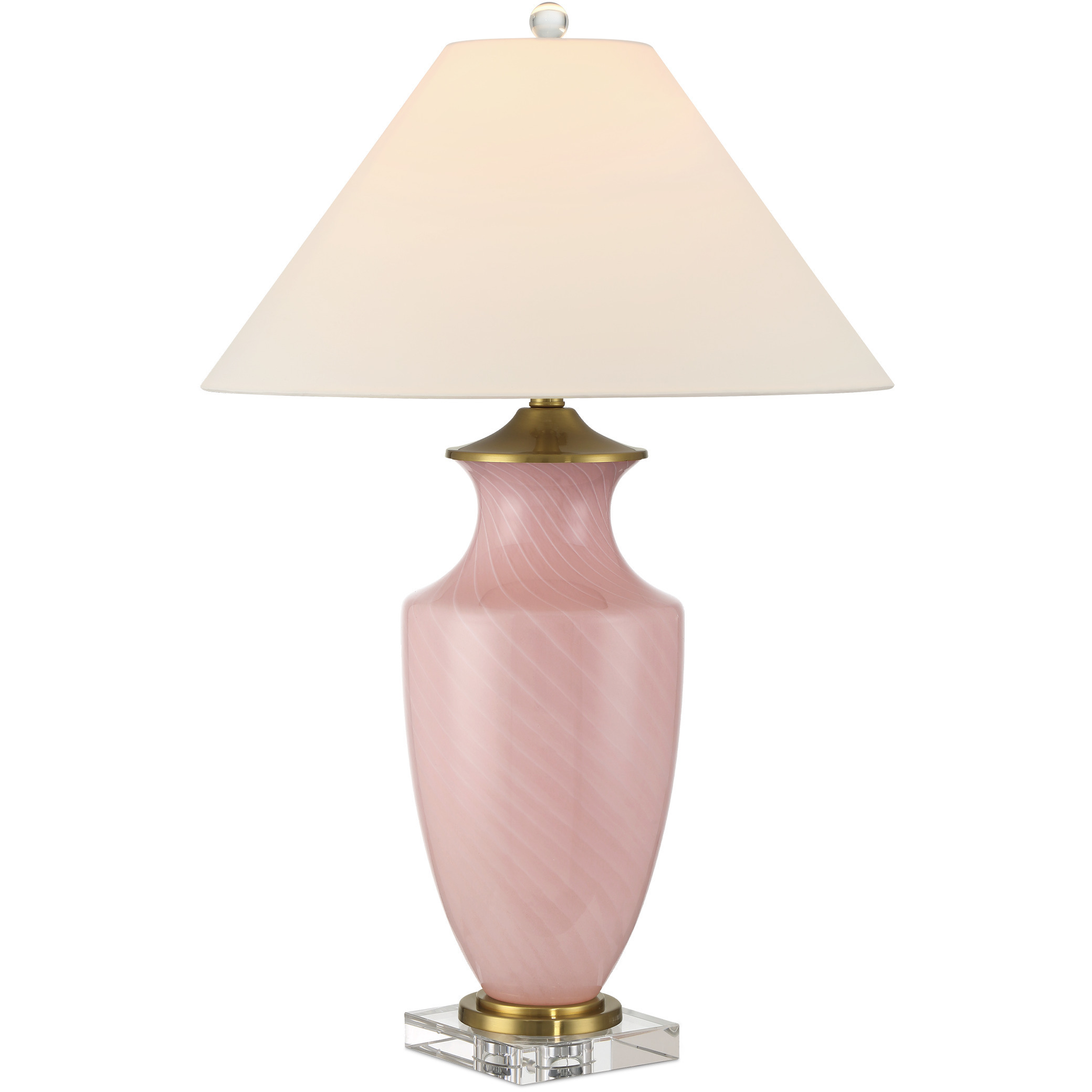 Lucy 30.5 inch 150 watt Pink and Clear Table Lamp Portable Light