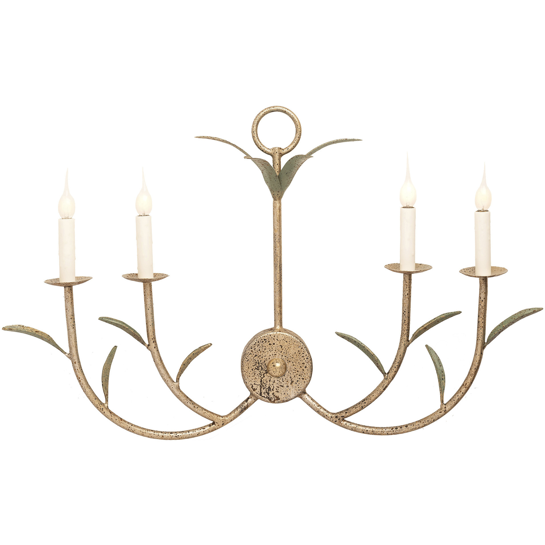 Lowcountry 4 Light Spartina Gold and Palmetto Wall Sconce Wall Light