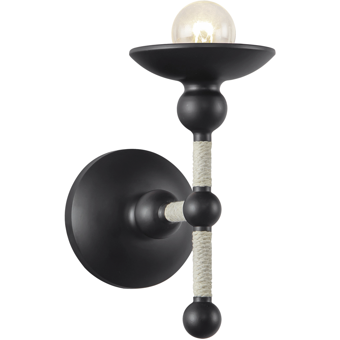 Nadine 1 Light 4.63 inch Matte Black and Cotton Wall/Vanity Light Wall Light