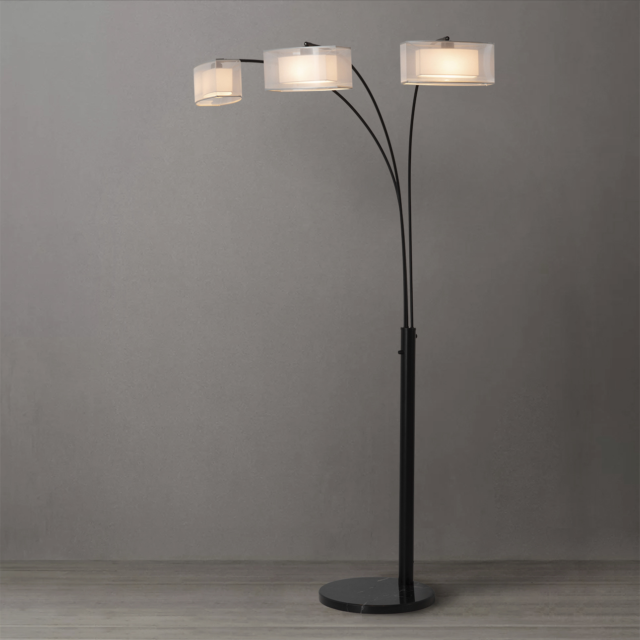 Amarillo 83 inch 9 watt Matte Black Arc Floor Lamp Portable Light