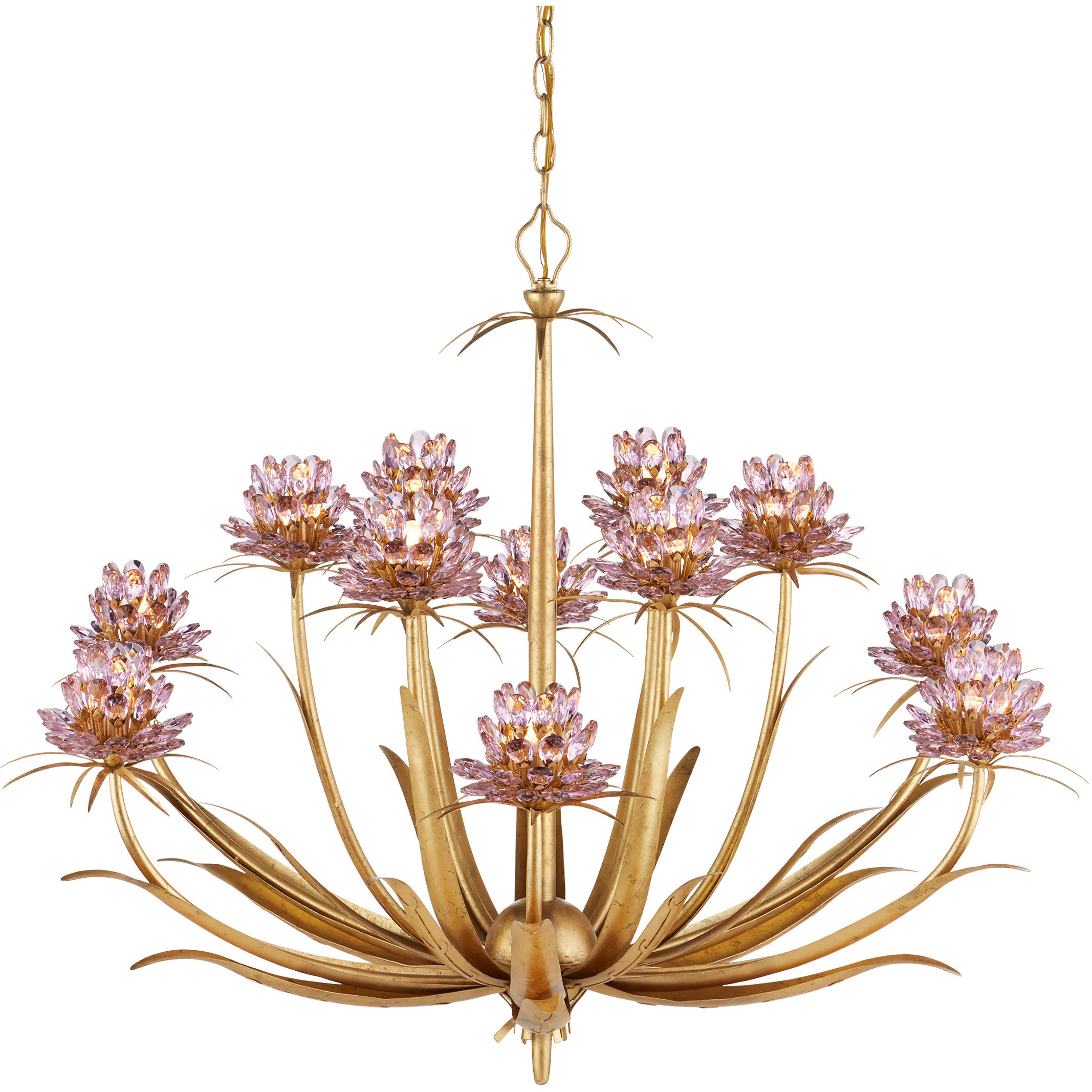 Marilee 12 Light 44 inch Dutch Gold Leaf Chandelier Ceiling Light, Large