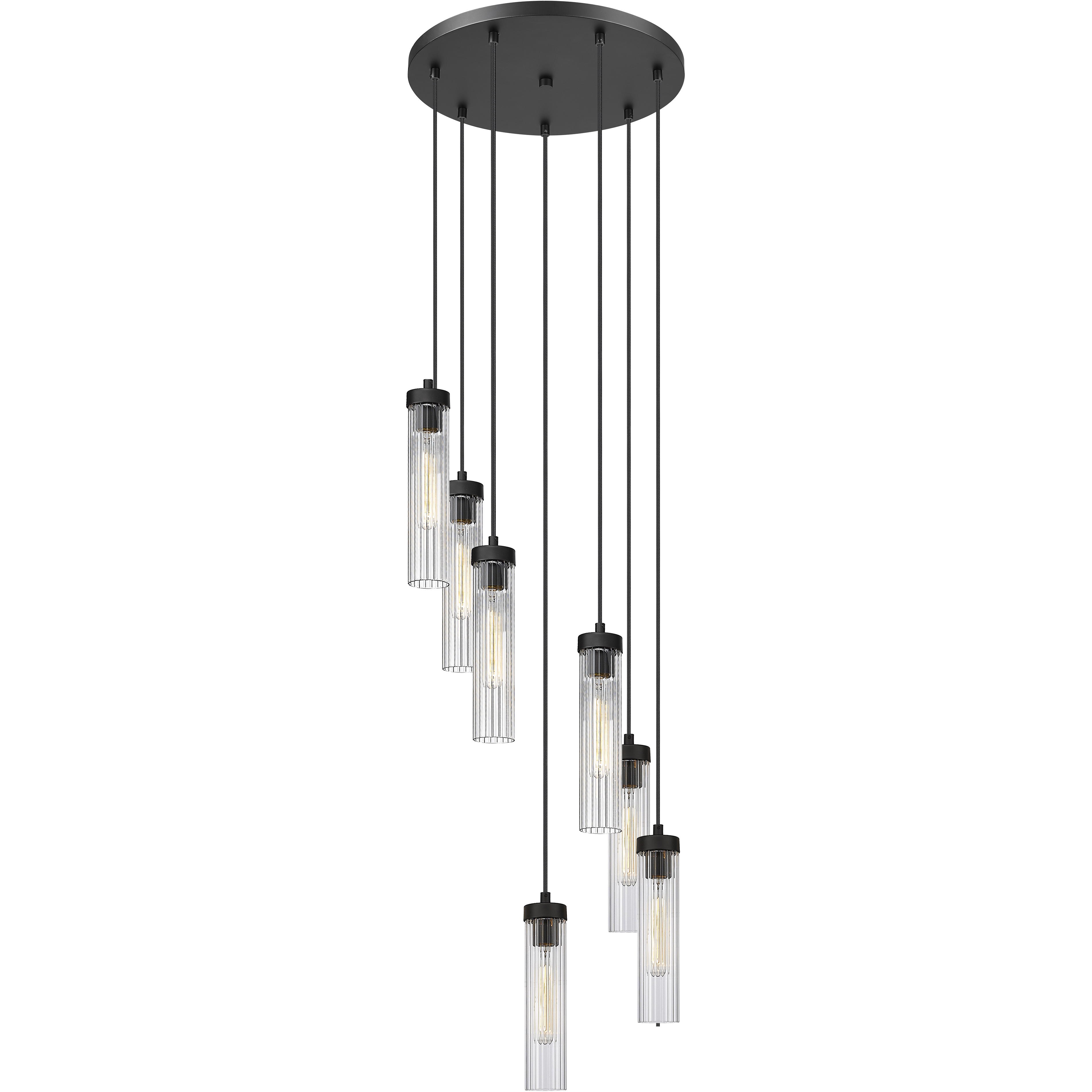 Beau 7 Light 18 inch Matte Black Chandelier Ceiling Light