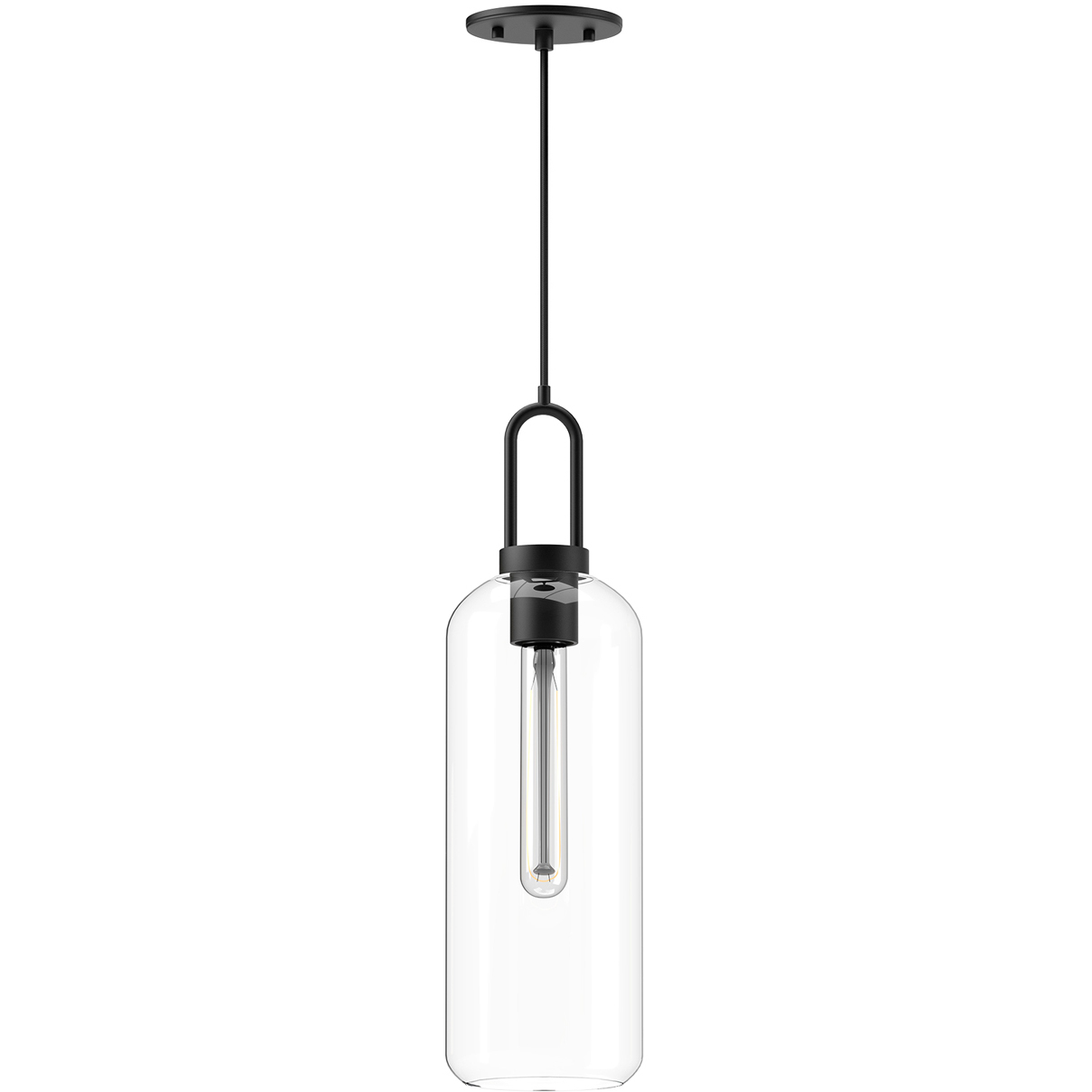 Alora Mood Soji 1 Light 6 inch Matte Black Pendant Ceiling Light in Clear Glass