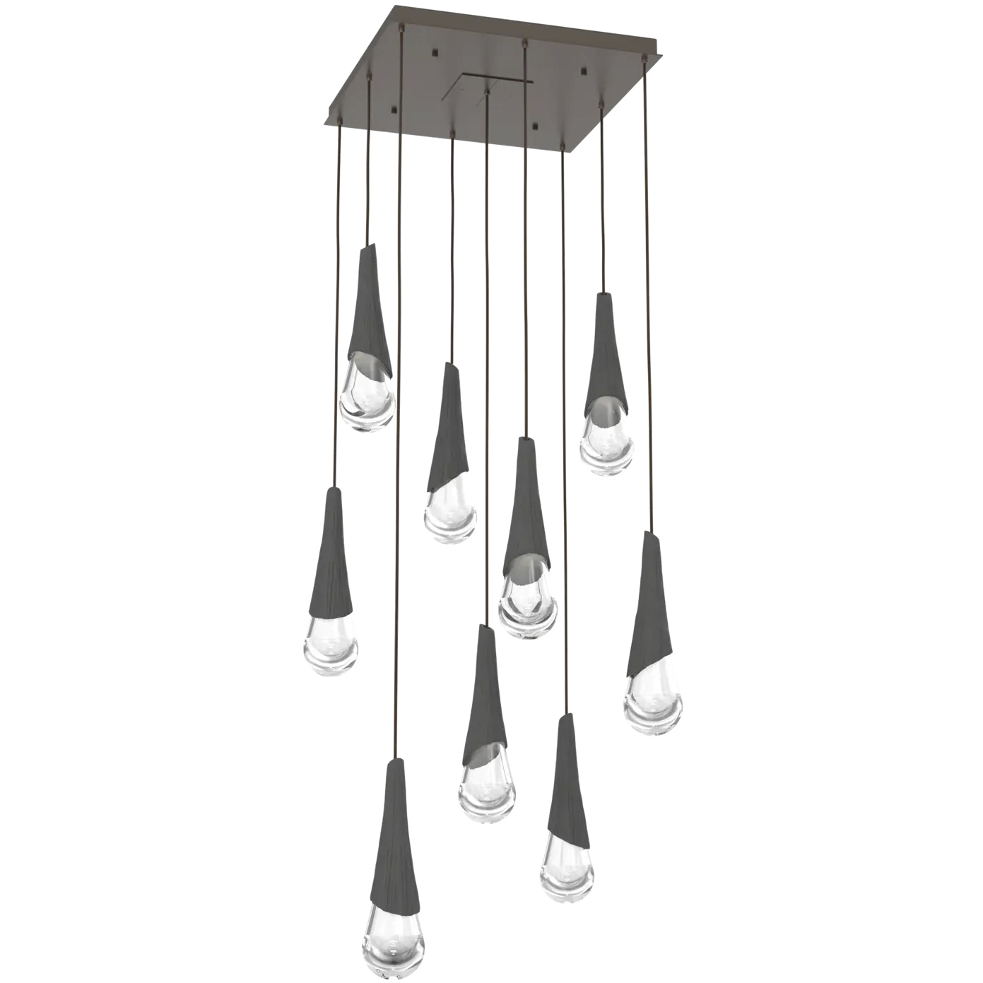 Hailstone LED 26.4 inch Flat Bronze with Charcoal Multi-Pendant Ceiling Light
