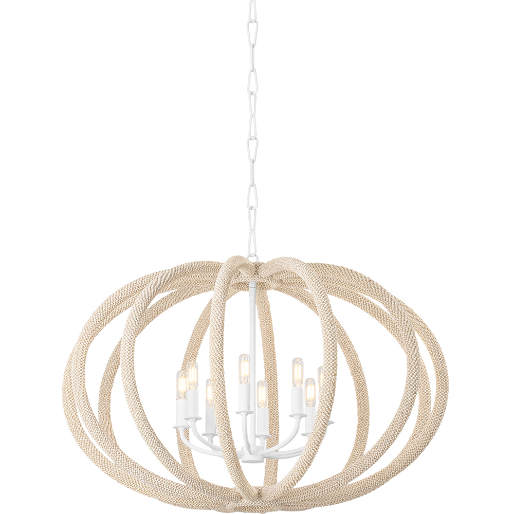 Lewiston 8 Light 34 inch White Plaster Chandelier Ceiling Light