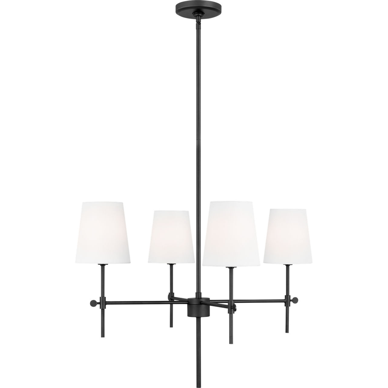 TOB by Thomas O'Brien Baker 4 Light 26 inch Midnight Black Chandelier Ceiling Light