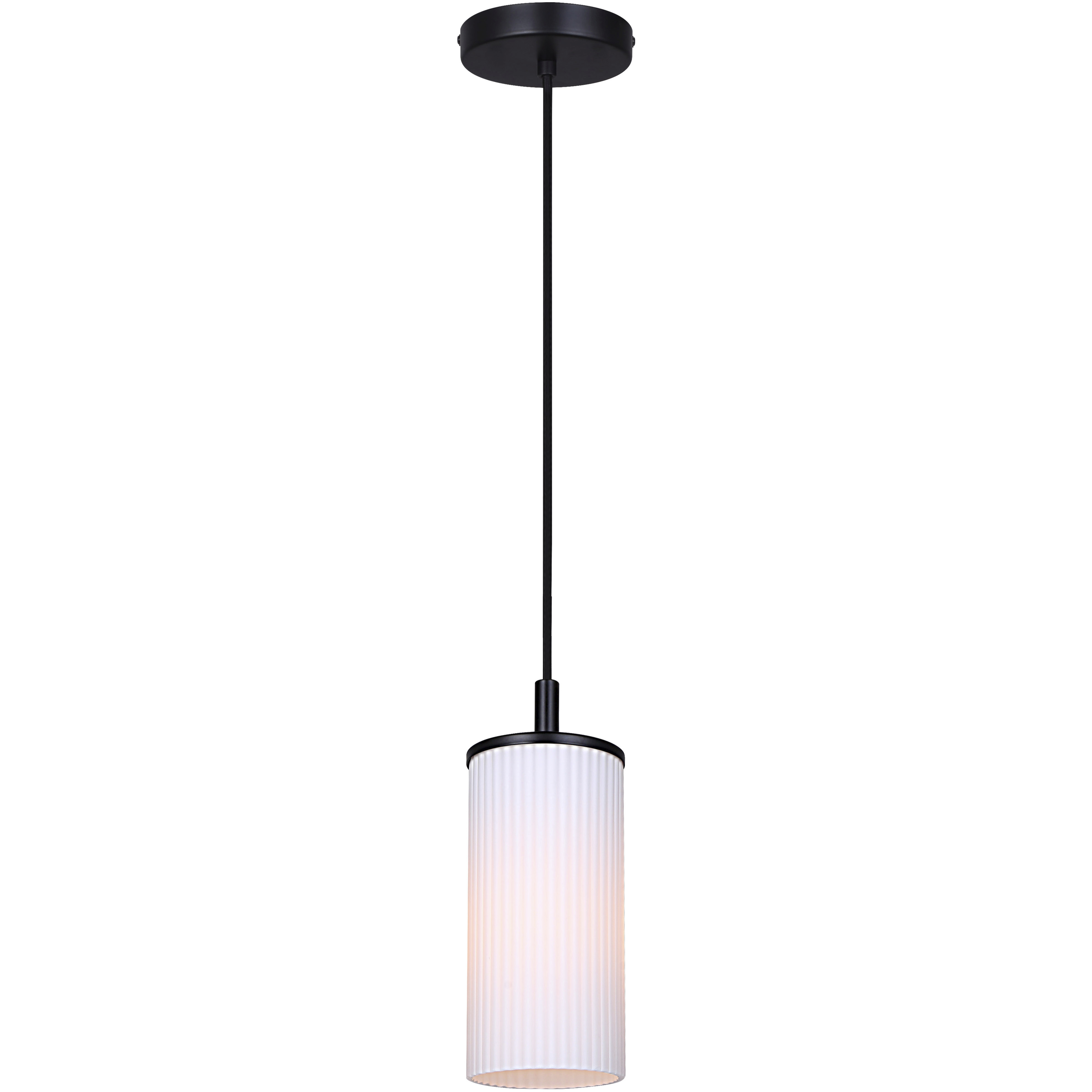 Kinslea 1 Light 4.75 inch Matte Black Pendant Ceiling Light in White Glass