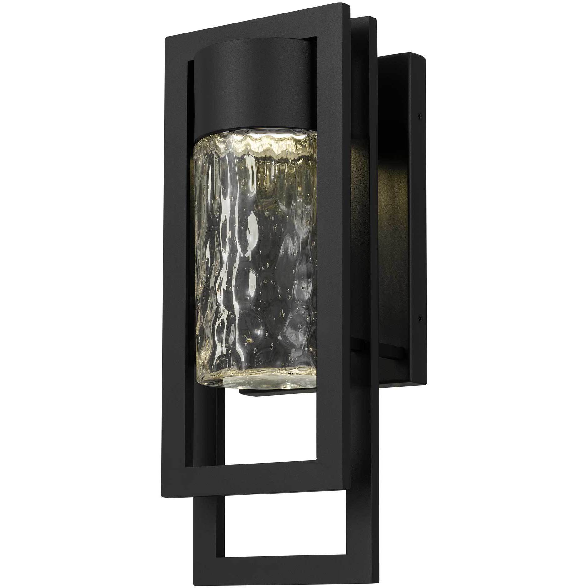 2 Step LED 15 inch Sand Black Outdoor Wall Sconce