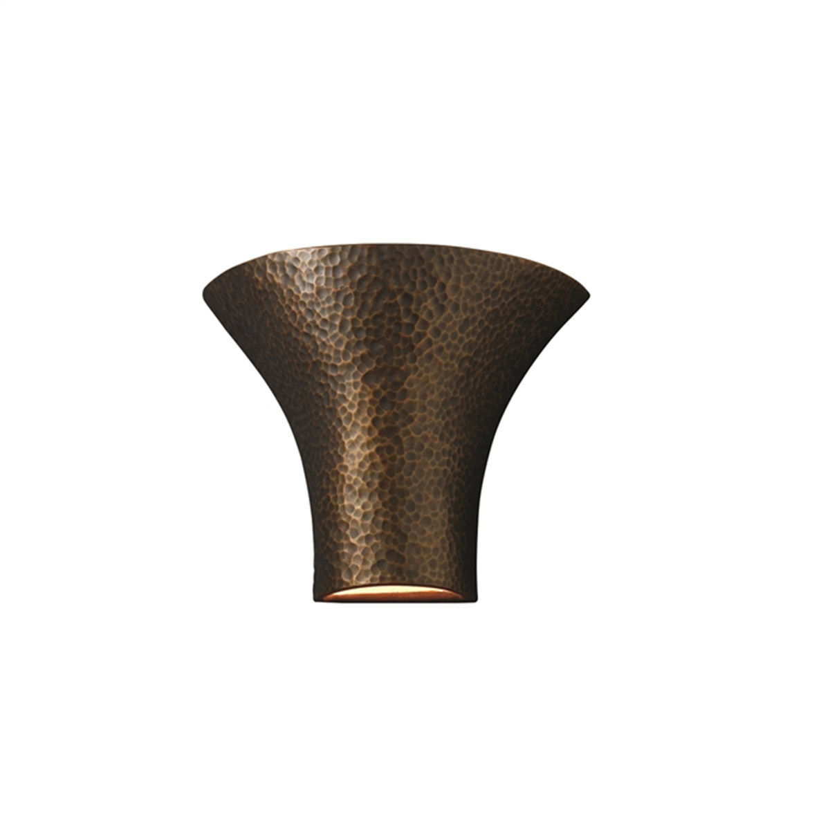 Ambiance LED 12 inch Hammered Brass Wall Sconce Wall Light in 1000 Lm LED, Large