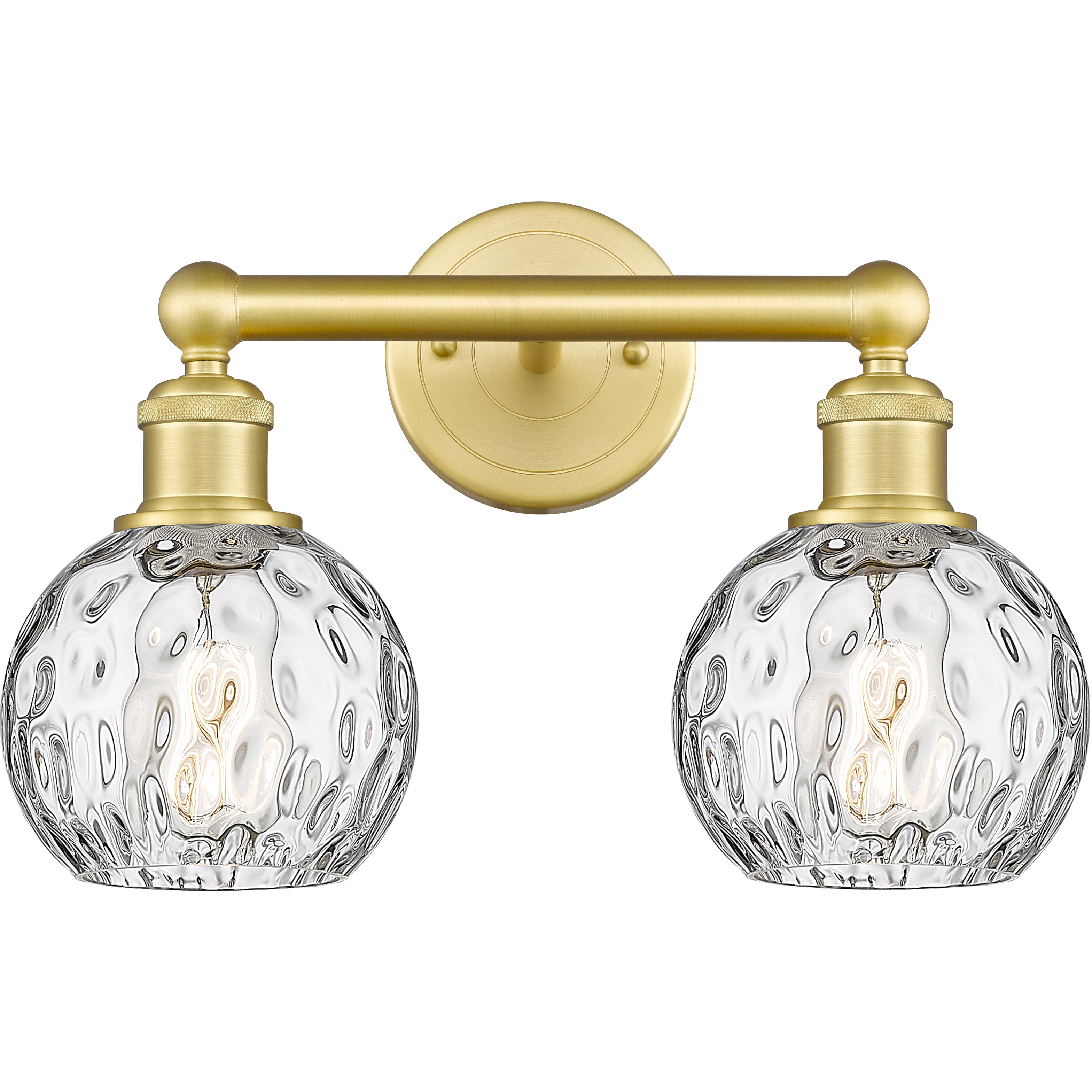 Athens Water Glass 2 Light 15 inch Satin Gold Bath Vanity Light Wall Light