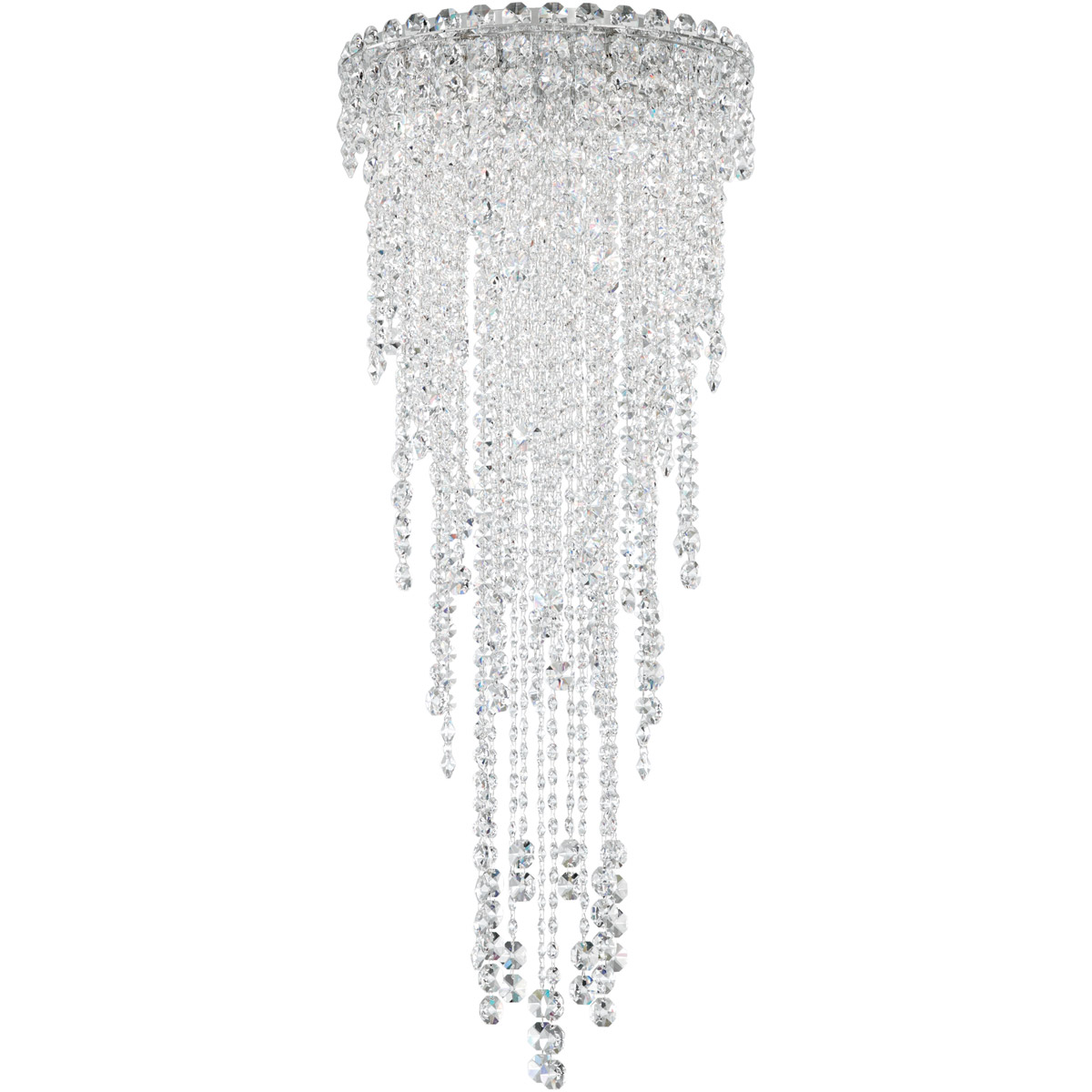 Chantant 4 Light Polished Stainless Steel Flush Mount Ceiling Light in Optic, Strand