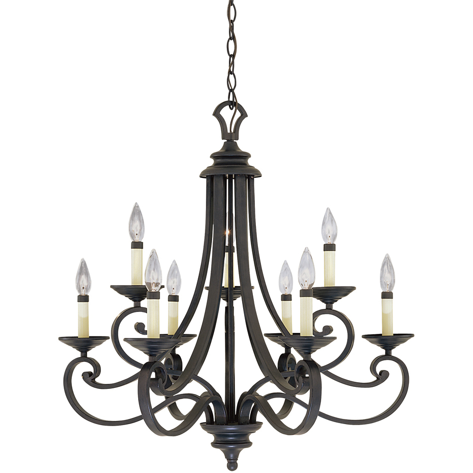 Barcelona 9 Light 28 inch Natural Iron Chandelier Ceiling Light