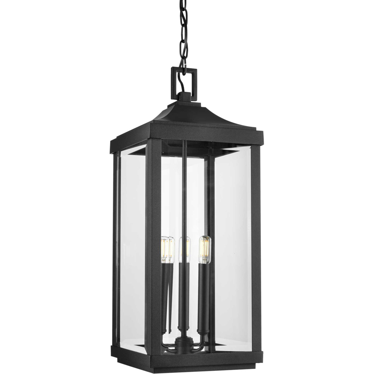 Gibbes Street 3 Light 9.5 inch Textured Black Outdoor Hanging Lantern, Design Series