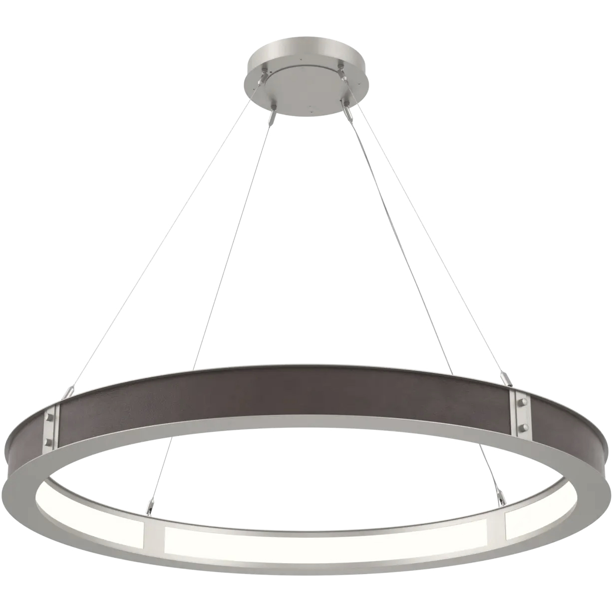 Verona LED 46 inch Metallic Beige Silver with Cocoa Ring Chandelier Ceiling Light