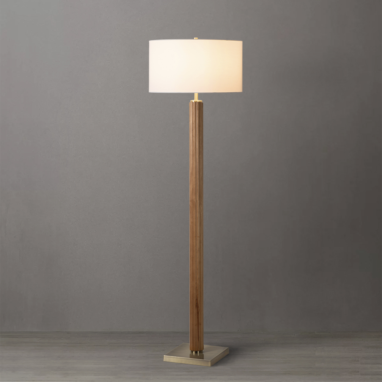 Tambo 62.2 inch 9 watt Natural Ash and Weathered Brass Floor Lamp Portable Light