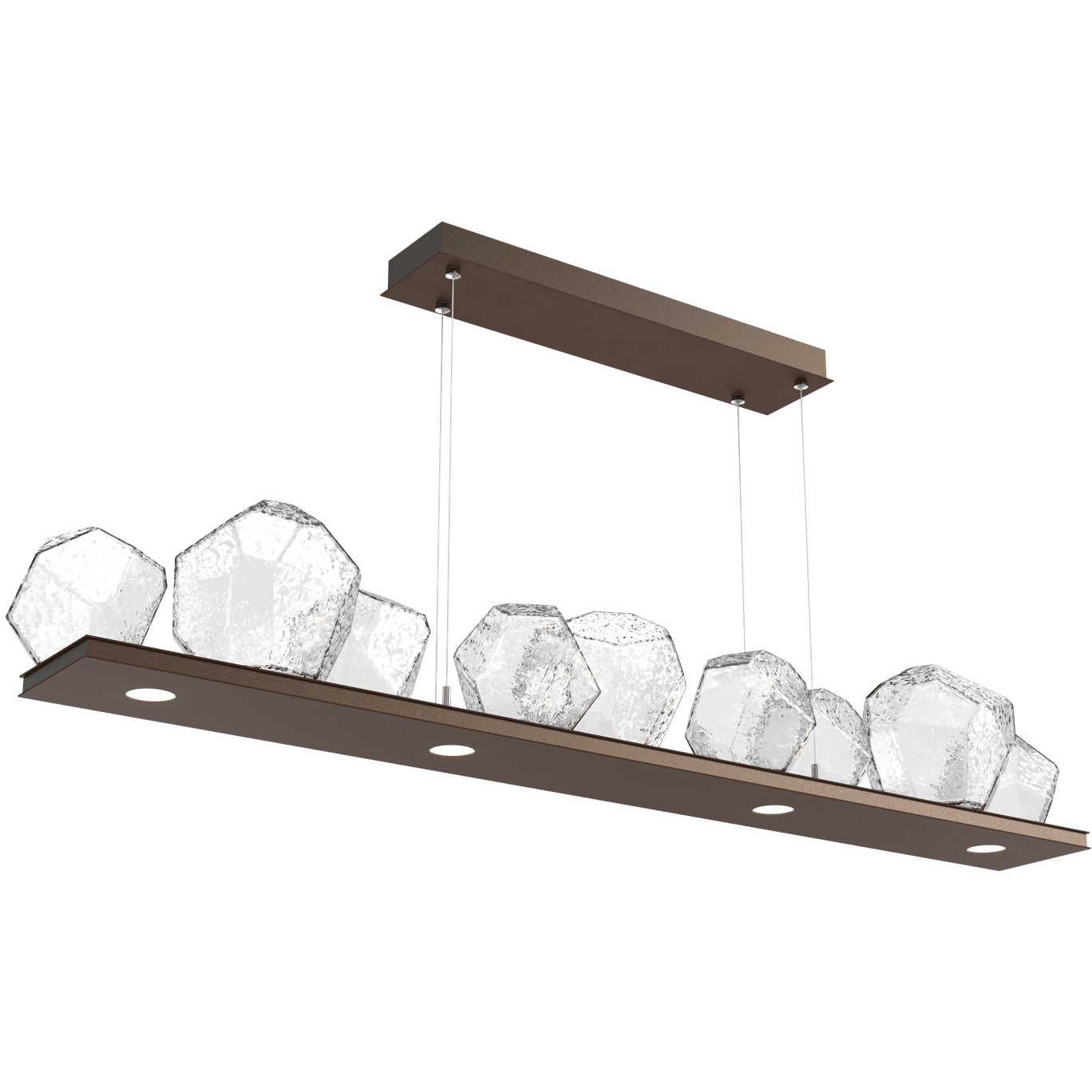 Gem LED 59 inch Flat Bronze Linear Pendant Ceiling Light in Clear, 2700K LED, Bezel