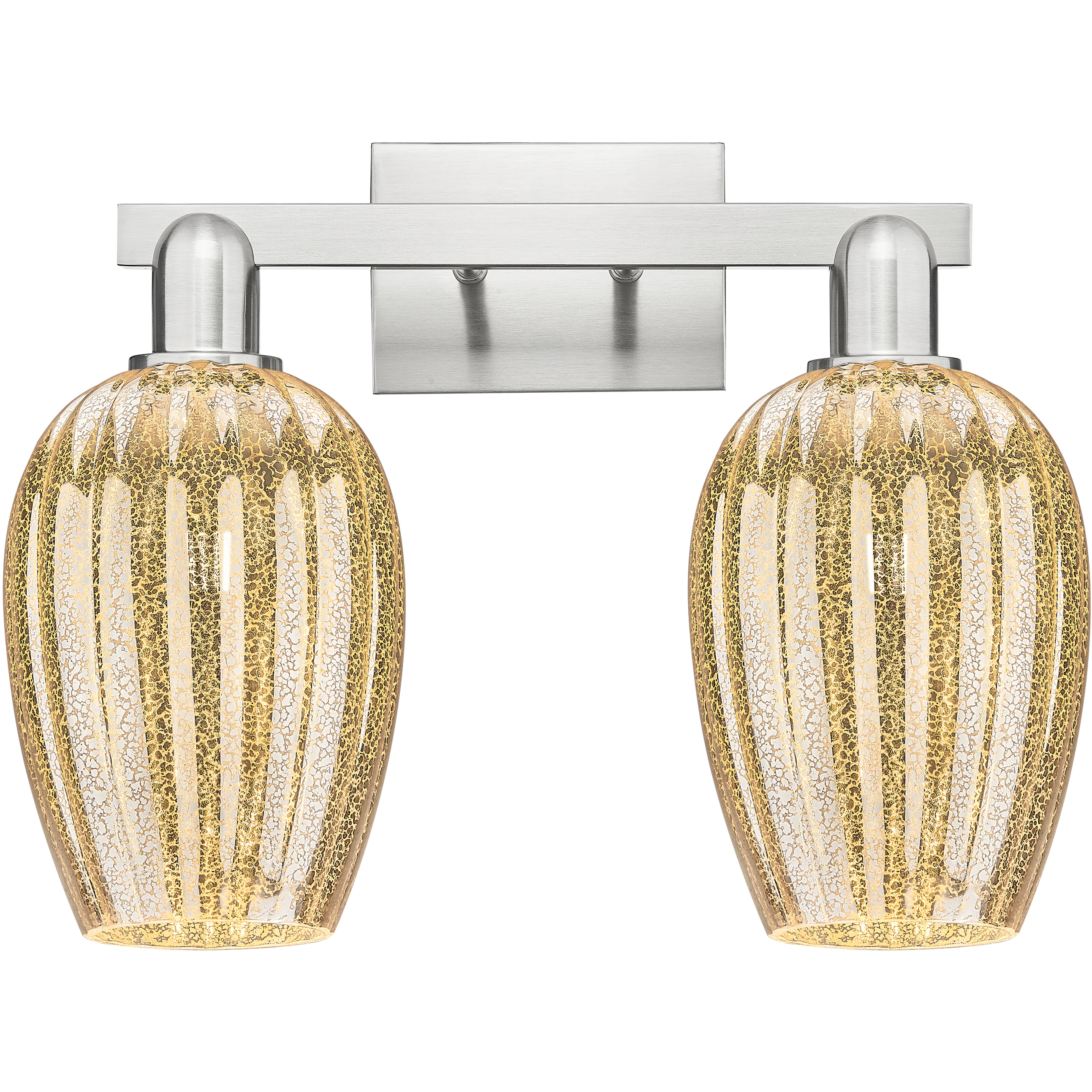 Preston 2 Light 16 inch Brushed Satin Nickel Bath Vanity Light Wall Light in Mercury Glass