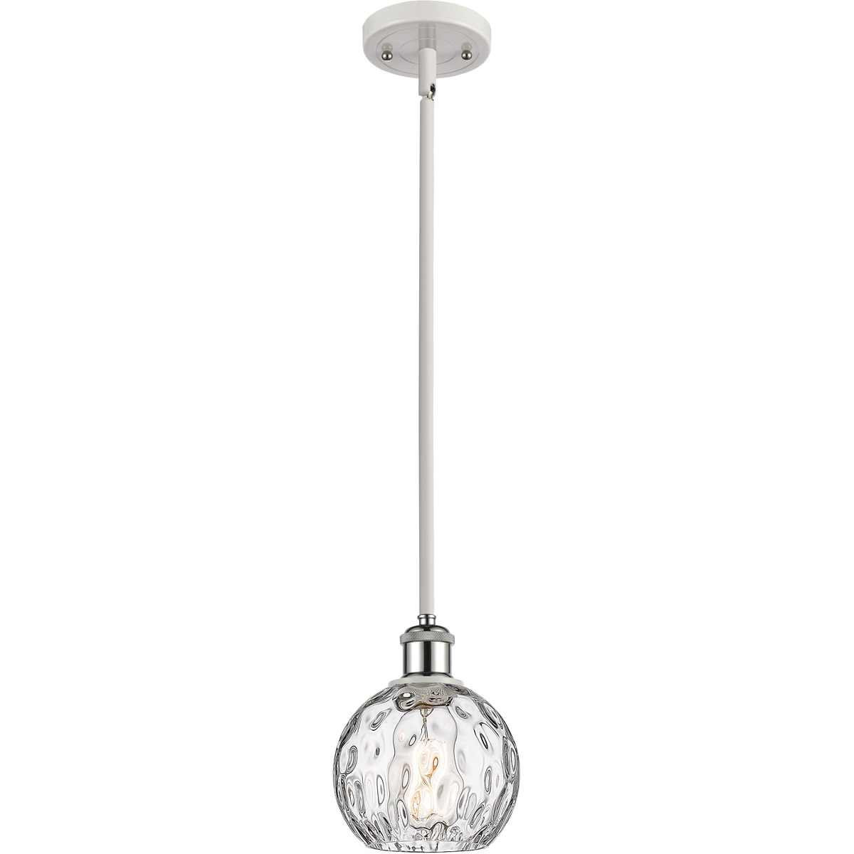 Ballston Athens Water Glass LED 6 inch White and Polished Chrome Mini Pendant Ceiling Light