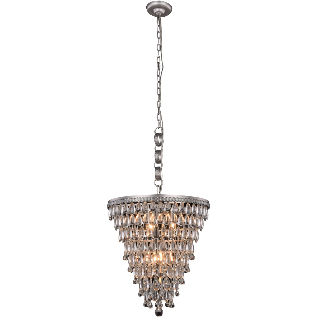 Nordic 5 Light 18 inch Antique Silver Pendant Ceiling Light in Antique Sliver, Urban Classic