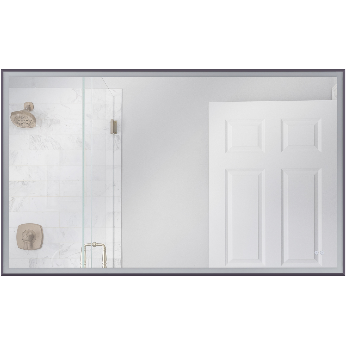 Framed 60 X 36 inch Flat Black LED Mirror, Back Lit