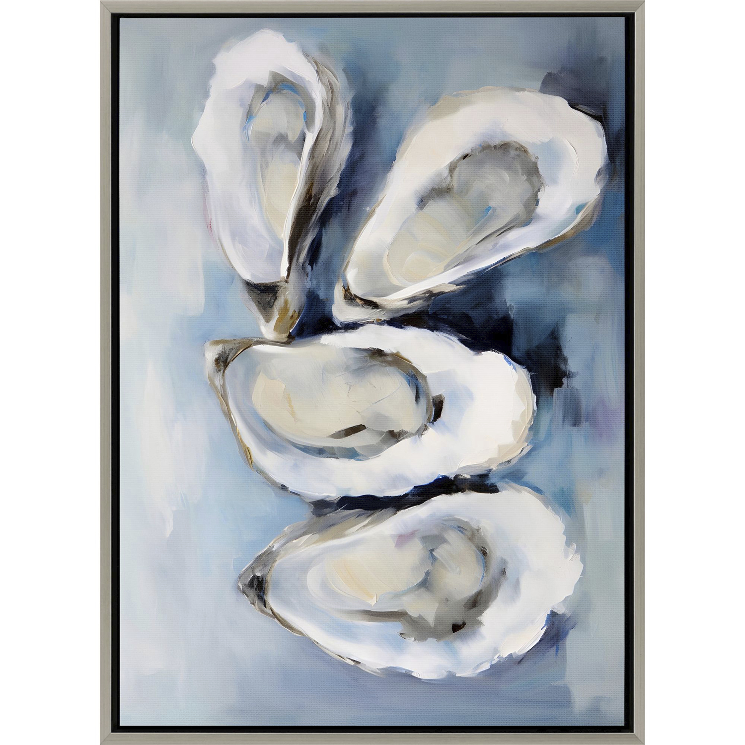 Five Oysters / Four Oysters Blue and White and Multi and Gray Canvas, Propac