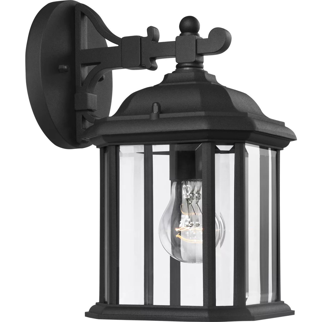 Kent 1 Light 11.5 inch Black Outdoor Wall Lantern, Small