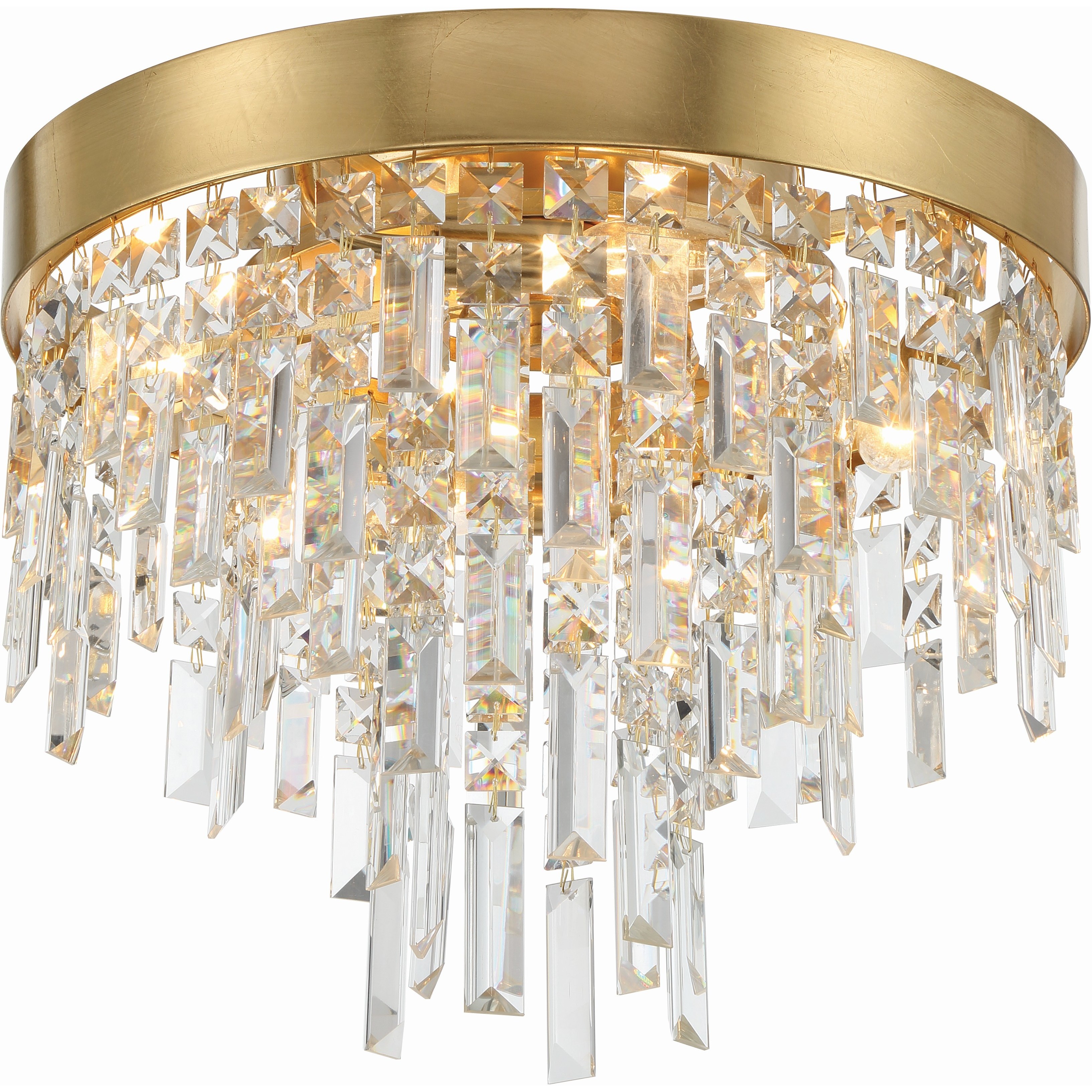 Winfield 4 Light 16 inch Antique Gold Flush Ceiling Light