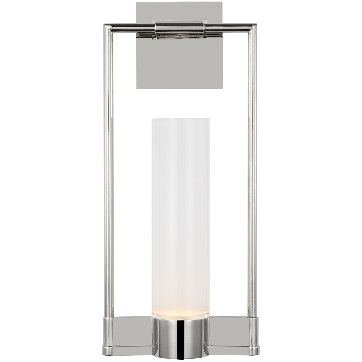 Ray Booth Lucid LED 8 inch Polished Nickel Single Bracketed Sconce Wall Light in Frosted Glass