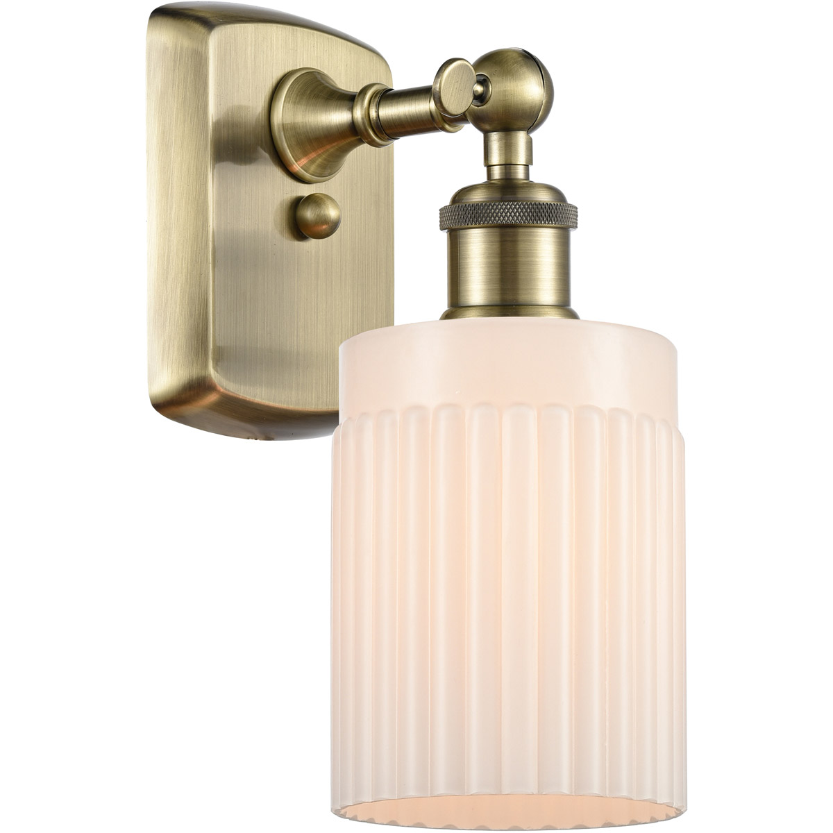Ballston Hadley 1 Light 5 inch Antique Brass Sconce Wall Light in Incandescent, Matte White Glass, Ballston