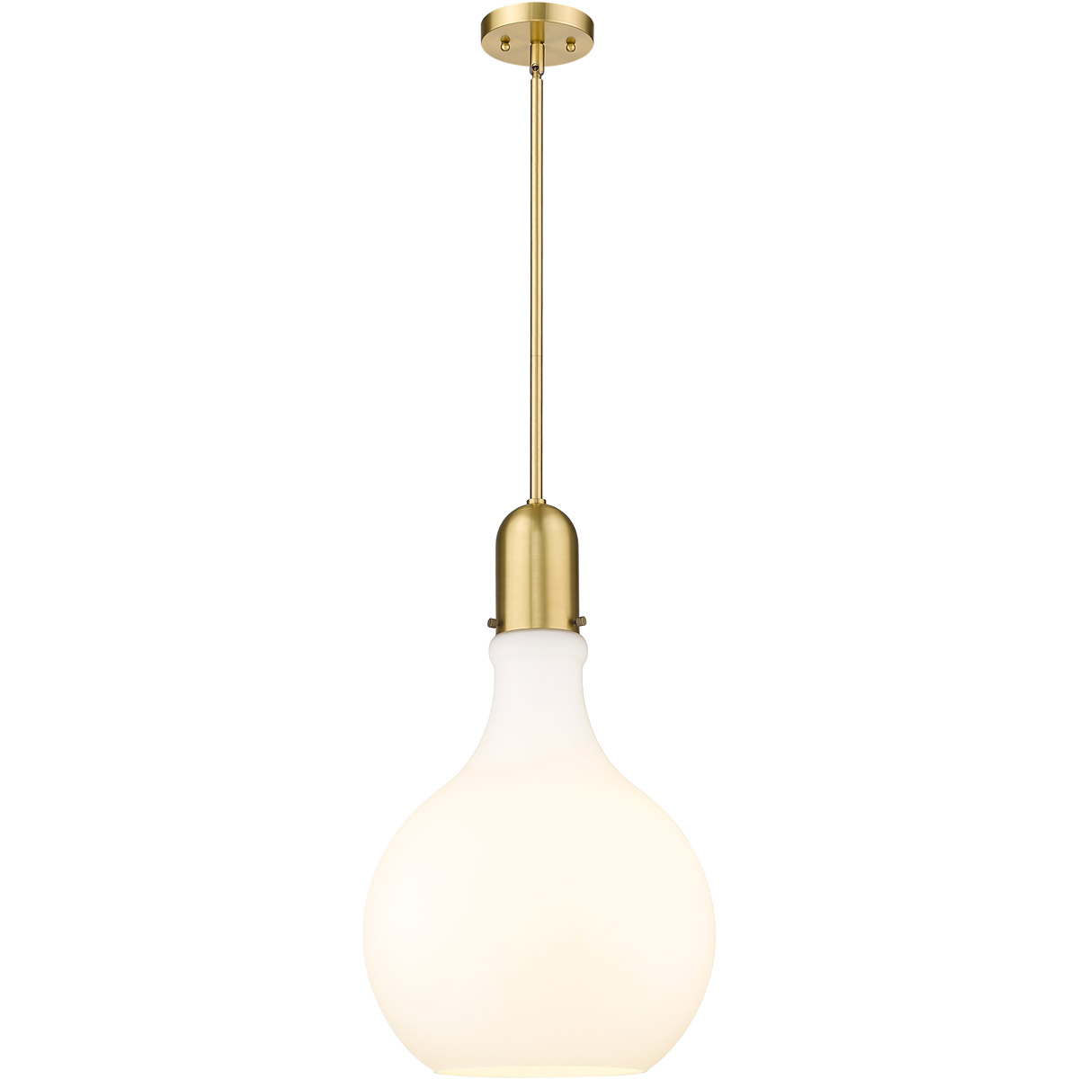 Amherst 1 Light 14 inch Satin Gold Pendant Ceiling Light in Matte White Glass
