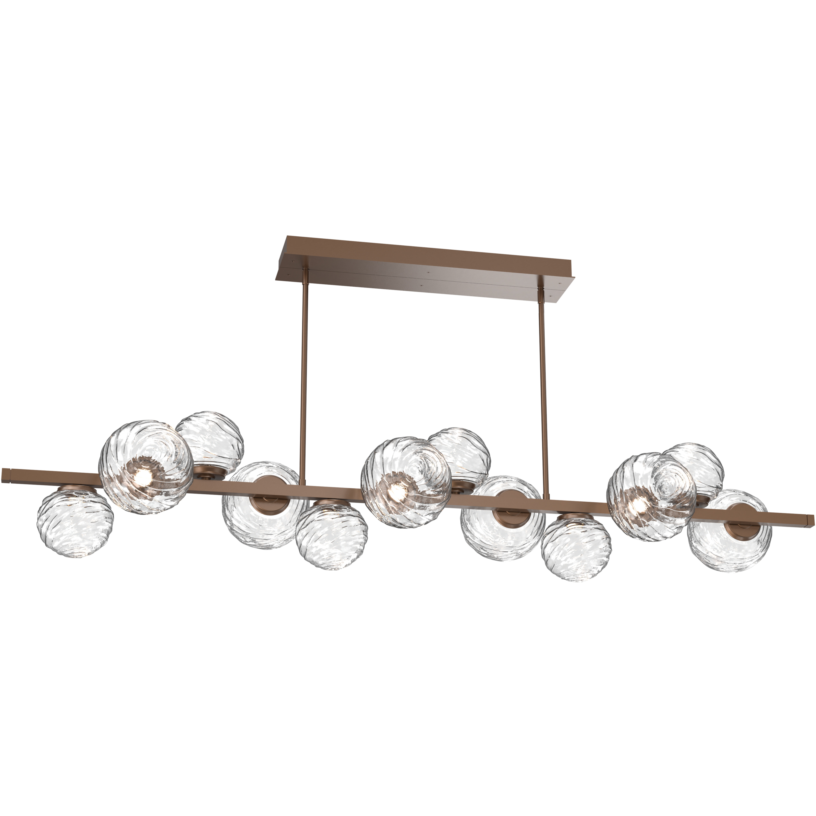 Gaia LED 72 inch Burnished Bronze Chandelier Ceiling Light in 3000K LED, Clear, Twisted Branch