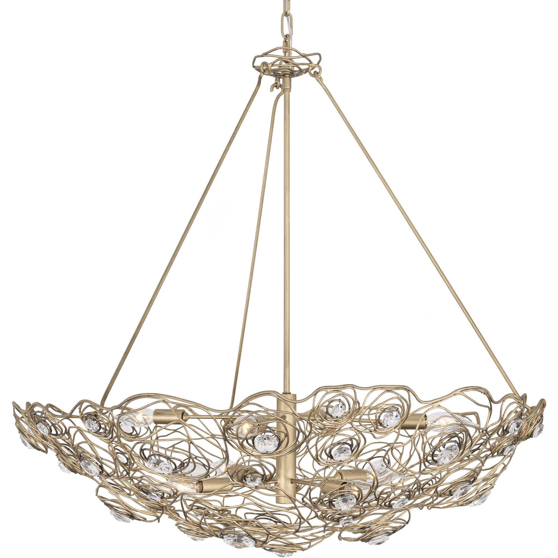 Ethereal Rose 8 Light 32.5 inch Havana Gold Ombre Pendant Ceiling Light