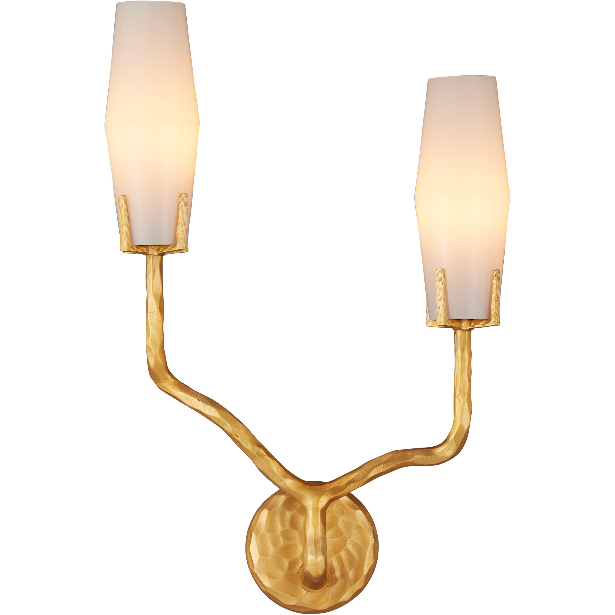 Mathilda 2 Light 15 inch Matte Gold Wall Sconce Wall Light, Left, Marjorie Skouras Collection