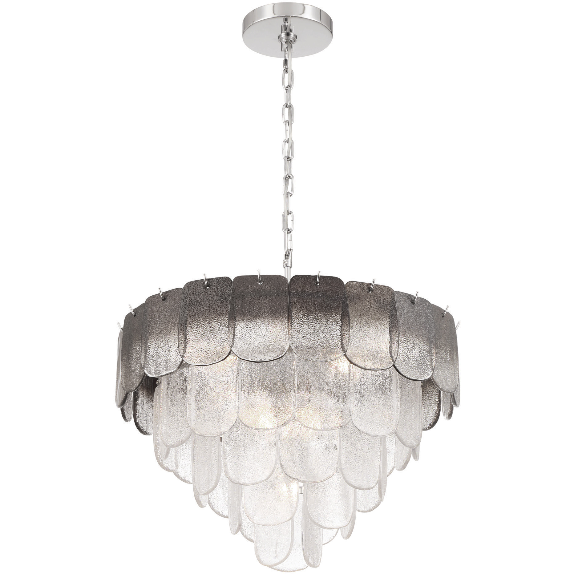 Bianca 12 Light 24.8 inch Polished Nickel Chandelier Ceiling Light in Crystalline Smoke