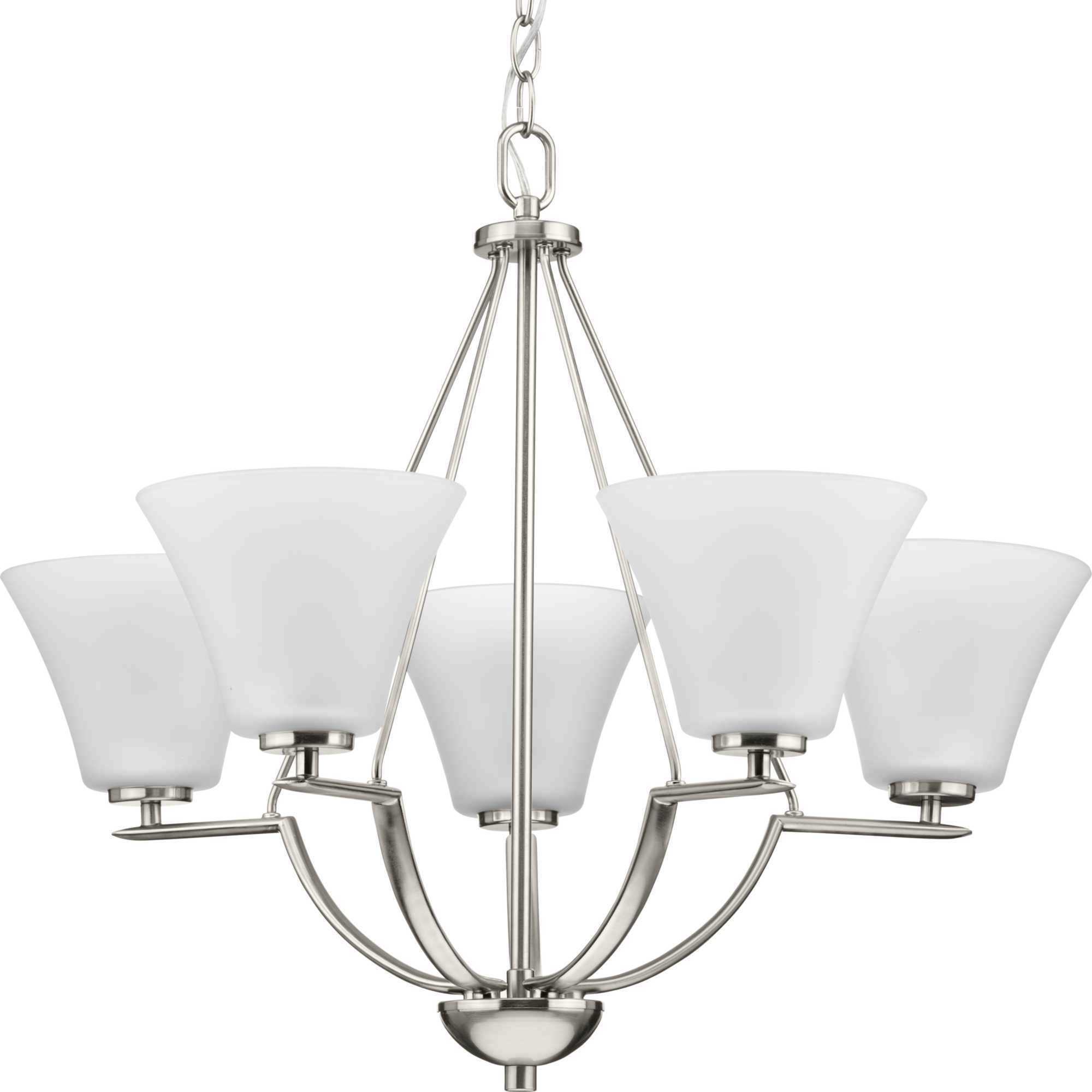 Bravo 5 Light 27 inch Brushed Nickel Chandelier Ceiling Light