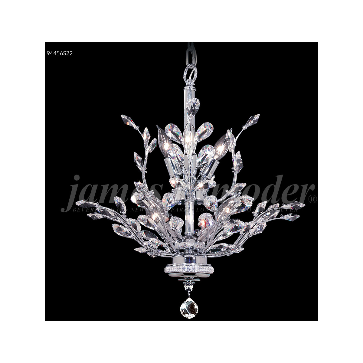 James R. Moder 94456S22 Florale 8 Light 21 inch Silver Crystal