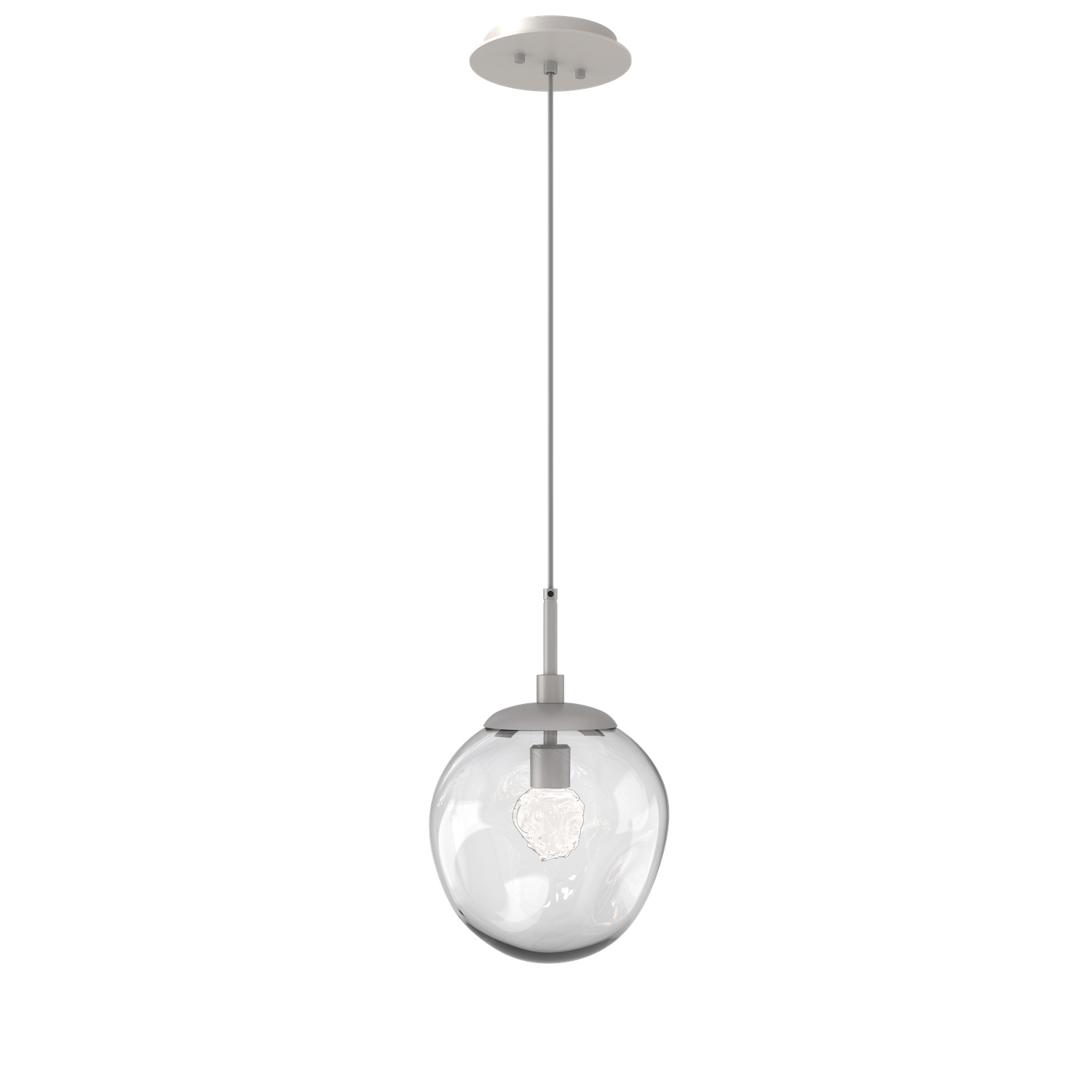 Aster LED LED 10 inch Beige Silver Pendant Ceiling Light in 3000K LED, Metallic Beige Silver, Floret Inner - Clear Outer
