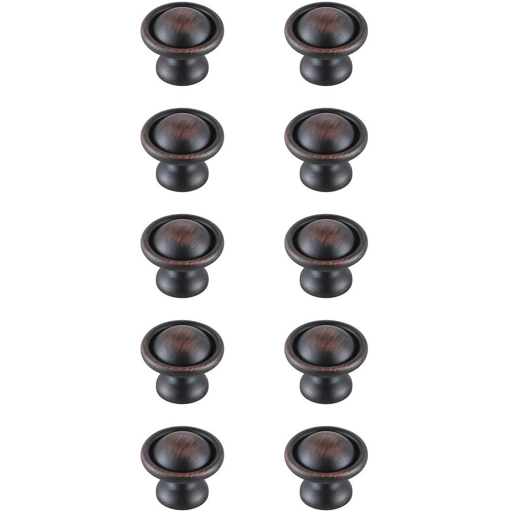 Kadea Oil-Rubbed Bronze Hardware Cabinet Knob, Set of 10